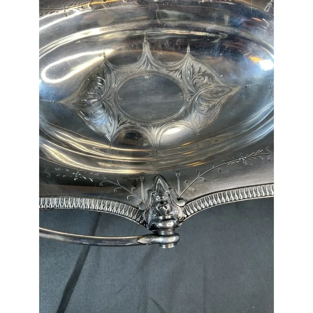 Antique ~18’-19’ Vintage Triple Silverplated Hall elton & CO Treble Plate Tray